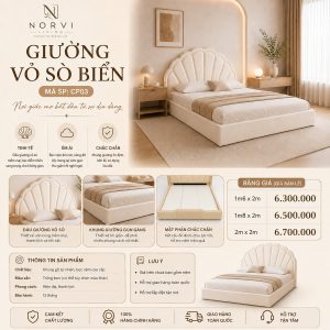 Giường Vỏ Sò Biển - NORVI Living