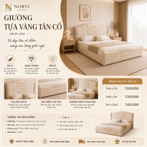 Giường Tựa Vàng Tân Cổ - NORVI Living