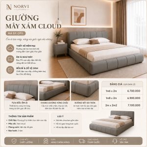 Giường Mây Xám Cloud - NORVI Living