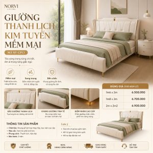 Giường Thanh Lịch Kim Tuyến - NORVI Living