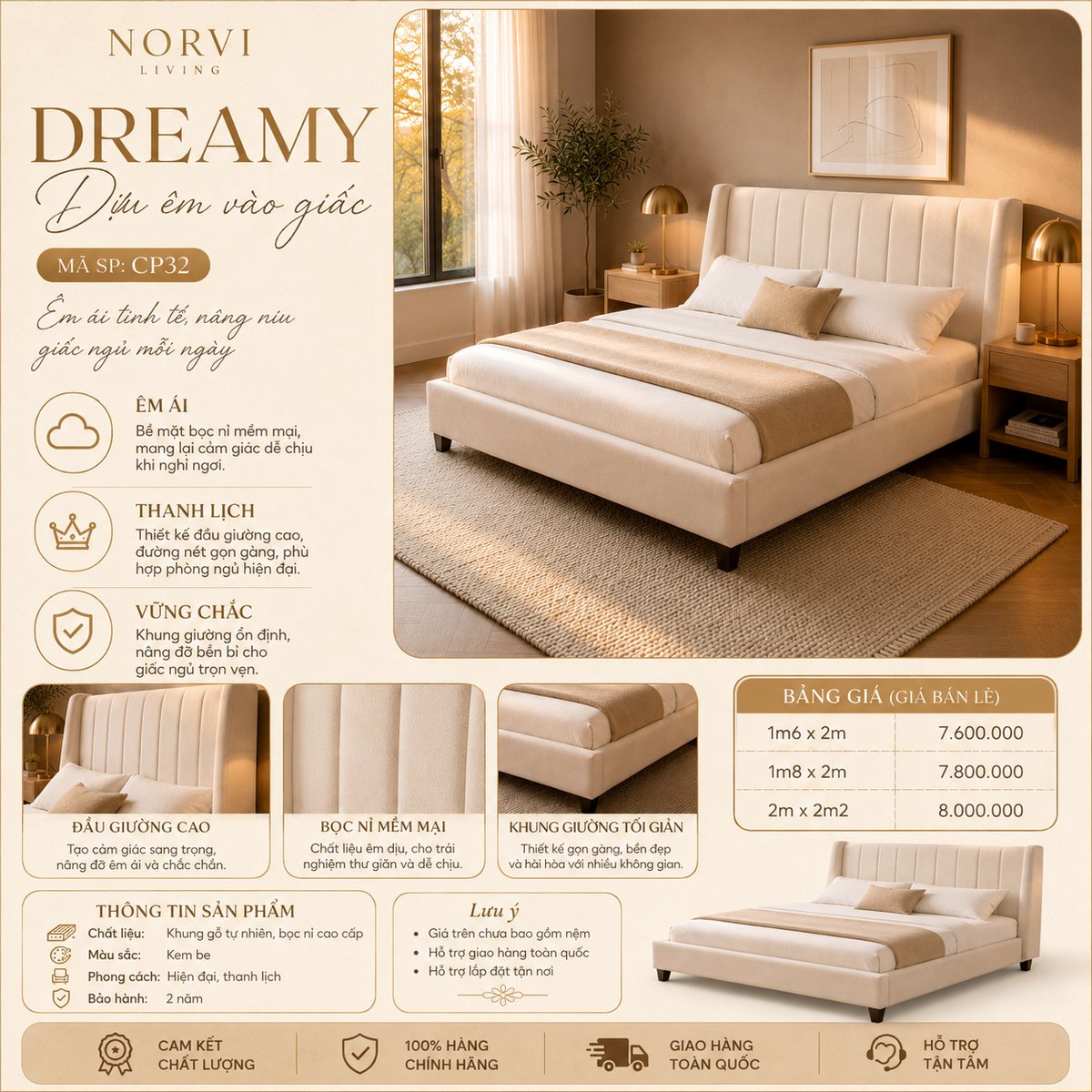 Giường Dreamy - NORVI Living