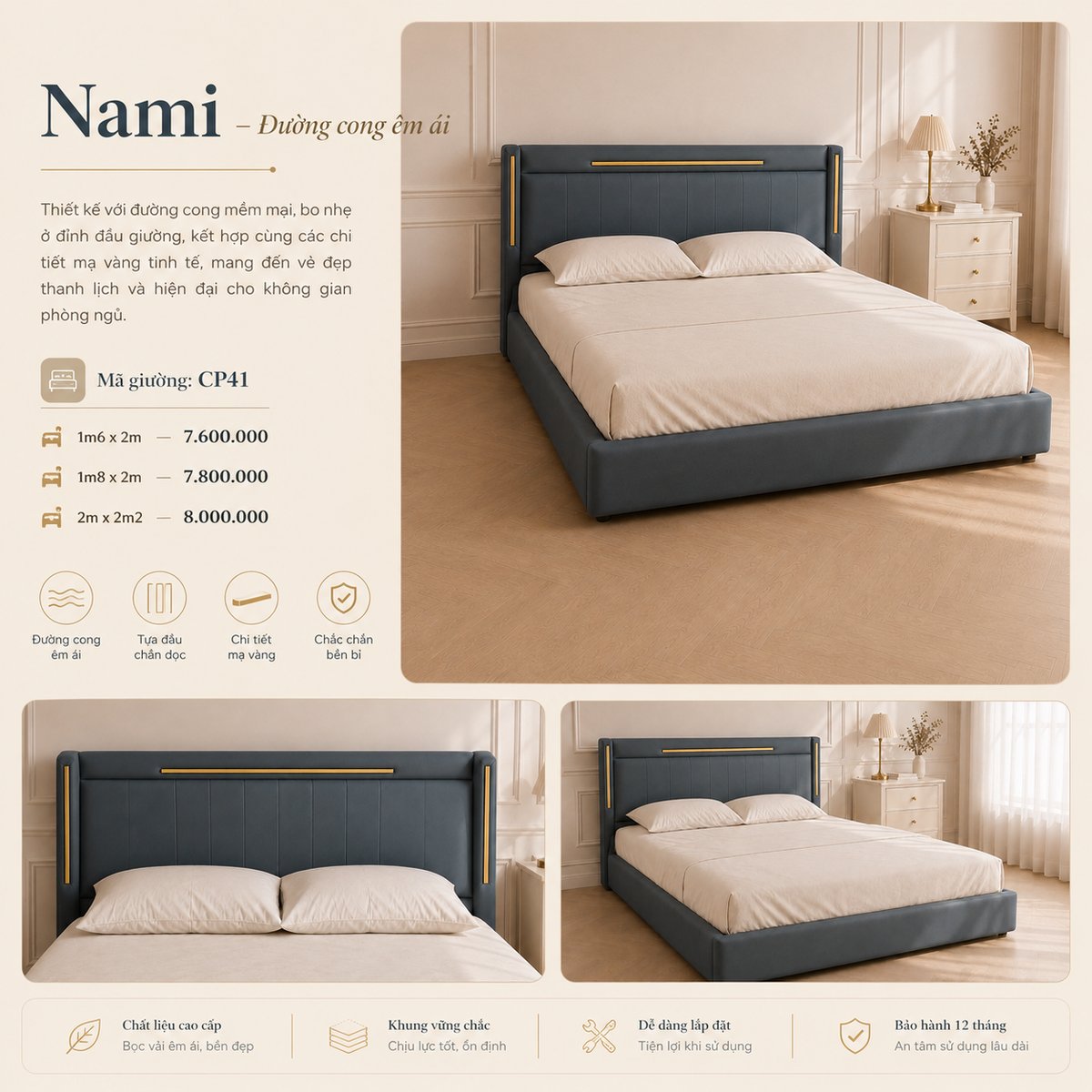 Giường Nami - NORVI Living