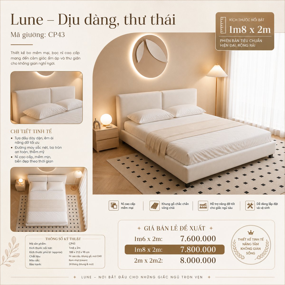 Giường Lune - NORVI Living